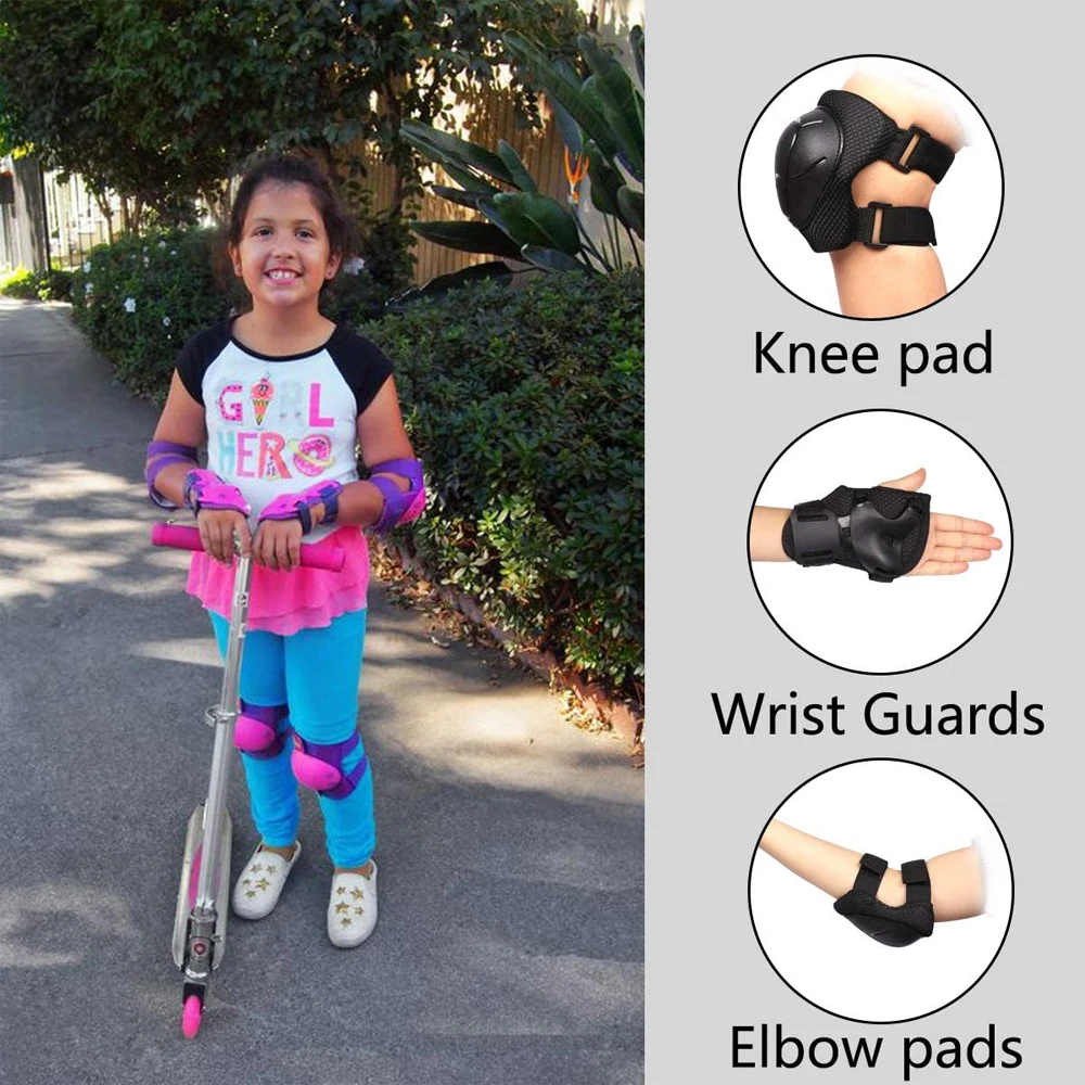7Pcs/Set Roller Skating Kids B - Scooter Helmet Set ulasan dan harga