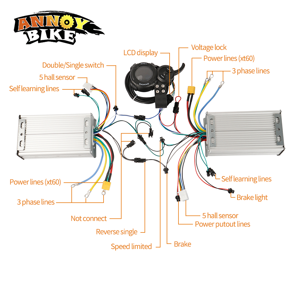 LCD Display Electric Bicycle C - 72V 45A Dual Controller ulasan dan harga